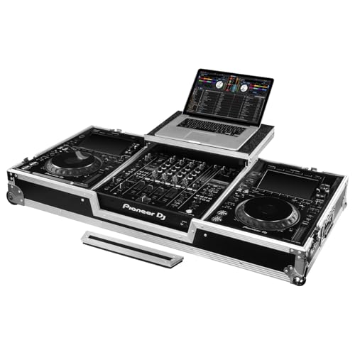 Odyssey DJM-A9 and CDJ-3000 or Similar Size Gear DJ Coffin Case with Glide Style Laptop Platform
