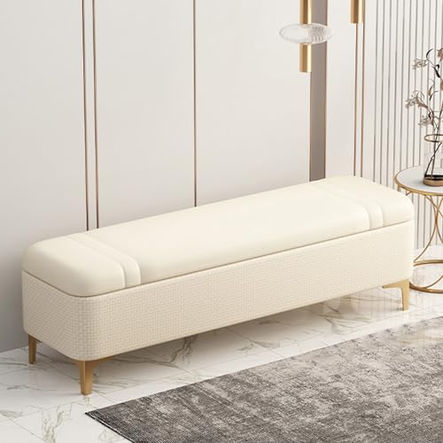Panca Contenitore in Pelle con Scomparto per Scarpe Nascosto e Seduta Imbottita, Panca Pouf per Ingresso, per Soggiorno, poggiapiedi, Organizer e Baule portaoggetti, A 80X40X40cm