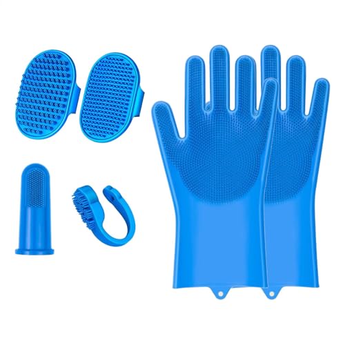Guantes De Lavado De Perros - Guantes De Lavado De Mascotas | Kit De Aseo De Gatos | BAÑO DIG SHAMPOO SOMPLE GLITHT GROOMING | Guantes De Aseo Para Mascotas Pincel De Champú De Silicona Para Lav