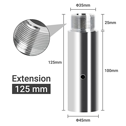 Leogreen Pole Dance Extension Tube for 45 mm Pole Dance, Add Extra Height, Dance Fitness Accessories (125 mm) - Image 2