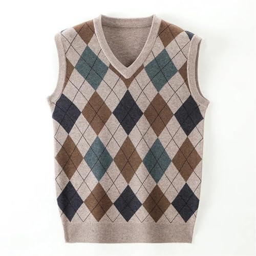 Niiyyjj Autumn Winter Woolen Sweater Tank Top Warm Men's Check Casual Business V-Neck Sweater Vest2