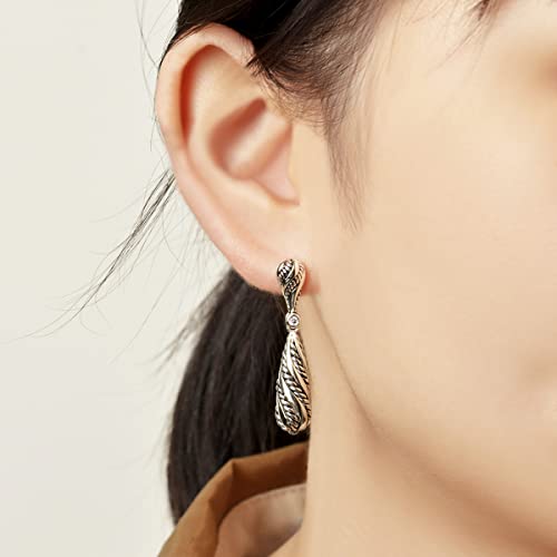 Uny Jewel Dangle Tear Drop Earring Multi Twisted Cable Wire Twirl Designer Inspired Unique Elegant Cute Earring Christmas Gift (Silver Twirl) #TOP3