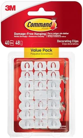 Command Decorating Clips Value Pack, 40 Clips, 48 Strips