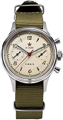 SEVEN XII 1963 38MM Chronograph Men Watches ST1901 Mechanical Movement Hand Winding Men Wristwatches Sapphire Crystal Luminous 3ATM Waterproof Military Pilot Watch for Men