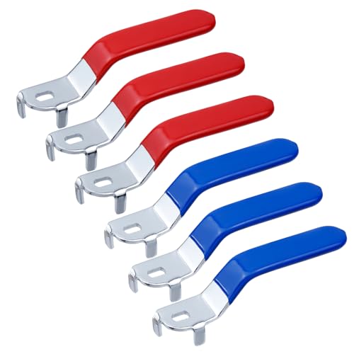 UTALIND 6 Pack Lever Handle for Ball Valve, Spigot Shut Off Switch Handle with Hole Size 5 x 8 x2 mm for Bathroom Outdoor Garden Water Replacement Kit