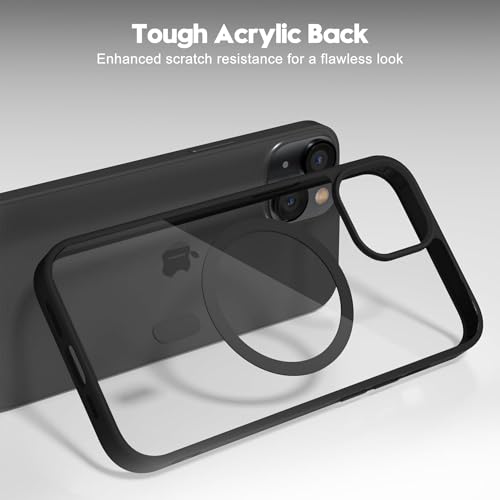 Image of SHINESTAR Clear Case for iPhone 14 Compatible with Magnetic Charging- Premium Transparent Protective Cover with Enhanced Durability - Sleek and Slim Design - Black Magsafe