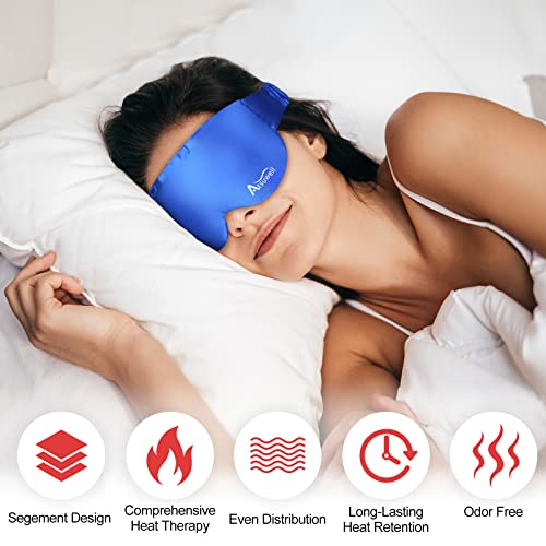 Atsuwell Sinus Lavender Eye Mask, Weighted Eye Mask With Flaxseed, Heating Eye Compress Mask Microwavable Provides Relief From Allergies, Sinuses, Headaches, Puffy And Irritated And Dry Eyes(Blue) #TOP5