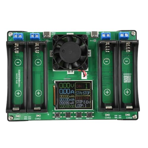 DollaTek Digital Display Battery Capacity Internal Resistance Tester 18650 Lithium Battery Power Detector Module 4 Channes