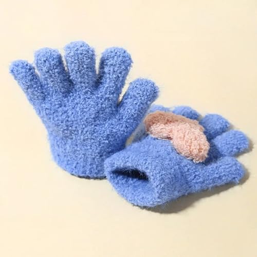 Image of Tomorrow Kids Winter Gloves | Warm Faux Wool Thermal Gloves for 3-8 Year Olds | Elastic Knit Gloves with Hart Pattern | Ideal for boy and girls