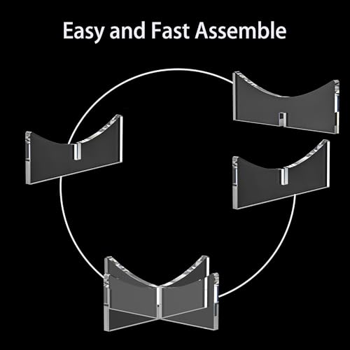 image for UoYeet Ultra-Clear Acrylic Sports Ball Display Stand (3-Pack), Thick S