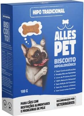 Biscoito Hipoalergênico para Cães Alles Pet Tradicional 180g