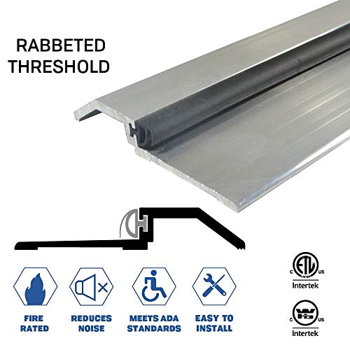 Mill Aluminum High Rabbeted Threshold/Saddle With Solid Rubber Extrusion (3465Ma), Fh #10 X 1-1/2'' Supplied, (3-11/16'' W X 1/2'' H X 72'' L) #TOP2