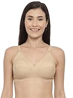 BLOSSOM Women's Single Layered Full Coverage Non Wired Non Padded 100% Cotton, Back Closure, Everyday Plus Size Bra [Plus Size Bra 36D Skin]
