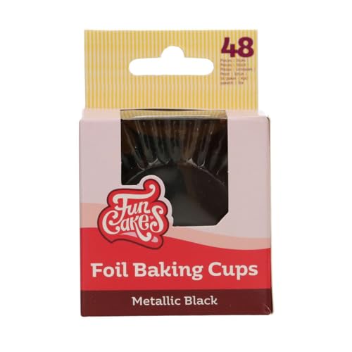 FunCakes Metallic Schwarz Muffin Förmchen 48 Stück