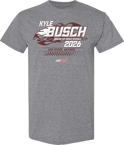 Checkered Flag Sports Kyle Busch 2026 Schedule T-Shirt - Automotive Racing Apparel - Medium
