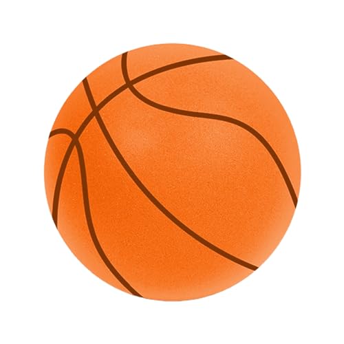 D-GROEE Silent Basketball, Uncoated High Density Foam Ball, Silent Basketball Dribbling Indoor, Low Noise Hush Handle Basketball for Indoor Activities Orange 21cm