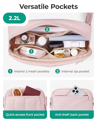 BAGSMART Quilted Puffy Belt Bag 2.2L — view 4