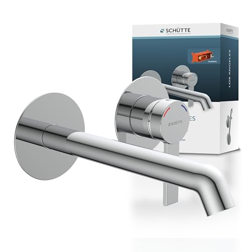 Robinetterie de lavabo Schütte Los Angeles pour montage mural, robinet élégant pour salle de bains, mitigeur de salle de bains pour montage encastré, raccord mural pour robinetterie de salle de bains,