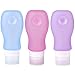 Kitdine Portable Soft Silicone Travel bottles Set (3 OZ, Blue + Purple + Pink)