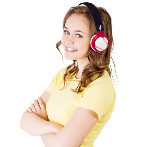 Image of LEXiBOOK, Baseball, 2-in-1 Bluetooth & Wired Headphones with Microphone and Control Buttons, Foldable and Adjustable, Long-Lasting Rechargeable Battery, HPBT010BL