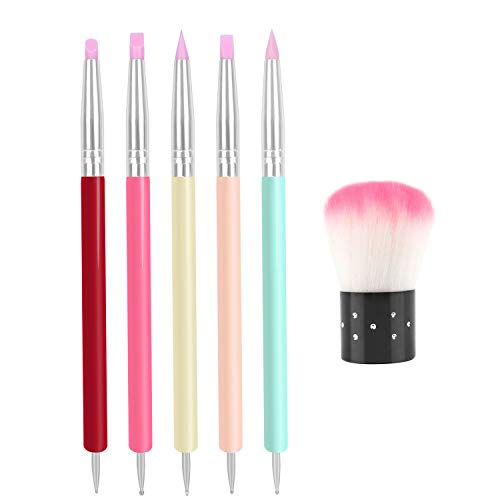 JMEOWIO Dual-Ended Nail Brush Set - 2 in 1 Designs Colorful UV Gel Nail Brushes Dotting Painting Brush Nail Tool for Home and Salon Use