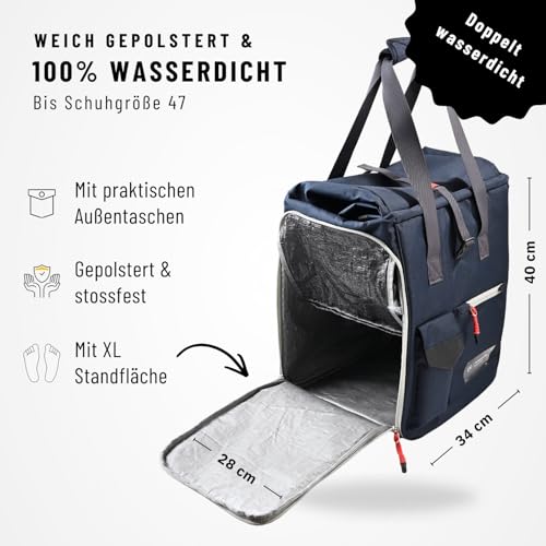 NORDKAMM Skischuhtasche mit Helmfach und Rucksackfunktion, Damen, Herren, blau