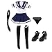 Almencla Tenues Uniformes de Marin à L'échelle 1: 6, Chaussures à Talons Hauts pour Figurines d'action Fille de 12 "