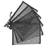 SEWOART Bolsa de Malla Negra A5 Cremallera 15 Piezas para Documentos y Cosméticos, Estuche Organizador Portátil para Oficina, Escuela y Neceser de Viaje