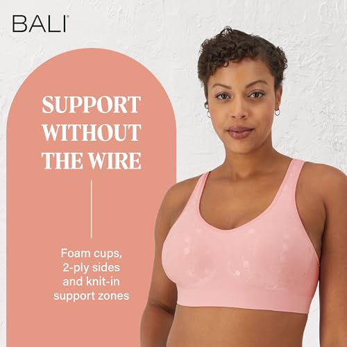 Image of Bali Women's Wireless Bras for Women - Comfort Revolution Wireless Bra - Adjustable & Supportive - Plus Size Women