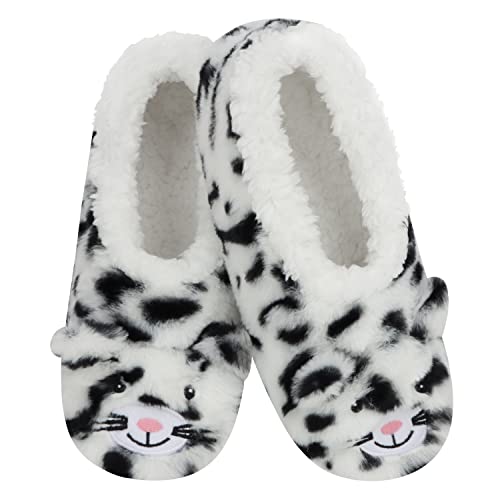 Image of Snoozies Womens Slipper Socks -Cozy Fuzzy House Slippers for Indoor Use - Soft Sole Slippers - Wild Animals