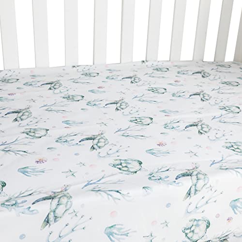 Sahaler Crib Sheet For Girl Boy Baby Polyester Fitted Crib Sheets For Standard Crib And Toddle Mattresses-Green Sea Turtle... #TOP2