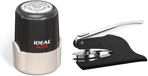 Sello corporativo en relieve y sello autoentintado | Combo (negro, 2 artículos)