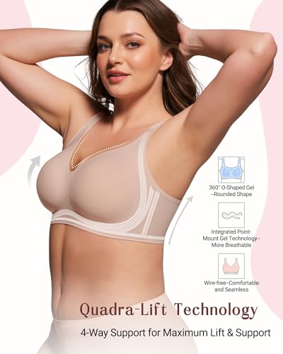 As Fairy Full Coverage Bras for Women No Underwire Supportive Wireless Bra Plus Size Comfort Bralette(Sand 40DD) — view 2