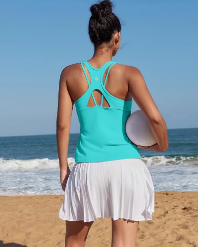 Image of RUNNING GIRL Tank Tops with Built in Bras,Workout Racerback Tank Tops for Women Athletic Yoga Top