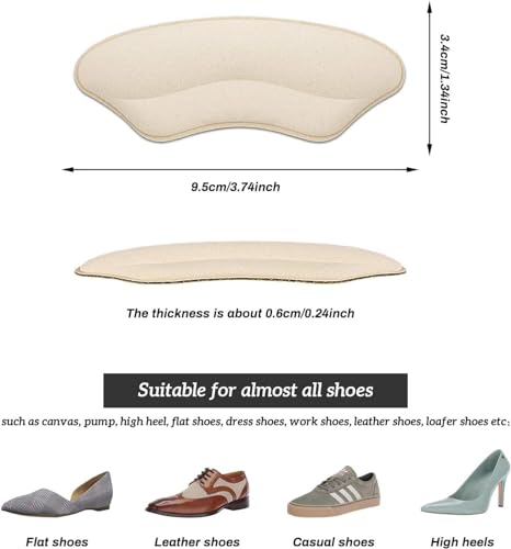 Image of Microfiber Leather Heel Cushion Pads, Mukifine Heel Liners Prevent Heel Blisters, Bunion Callus, and Loose Shoes, Heel Preventor for Heel Pain Relief for man & women (BLACK)