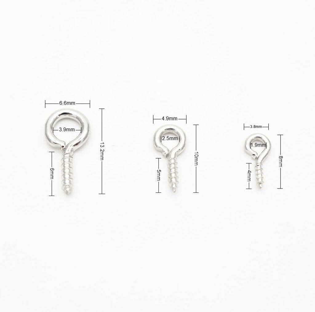 100PCS Small Eye Screw Hooks Clasps Eye Pin for Pendant Silver Eyelet Hooks Fit Drilled Beads DIY Jewelry Making(Gold,13MM)