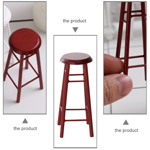 Tabourets hauts miniatures marrons au design épuré pour mini bar