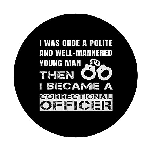 Polite Young Man Became Correctional Officer Corrections PopSockets Swappable PopGrip, Black - Image 3