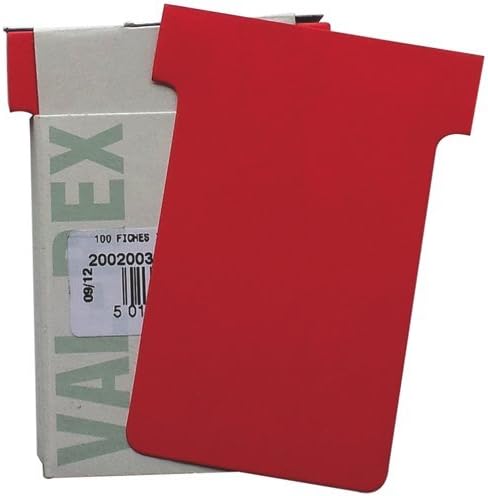 Eurocharts T-Card Size 2 Red Pack 100 Ref 1052001