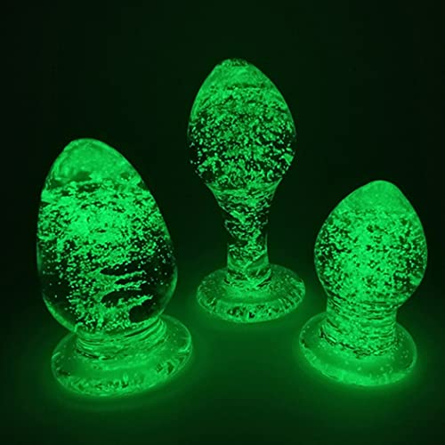 3 morceaux de boule de verre cristallin transparent avec fonction fluorescente de nuit, kit de massage en verre brillant imperméable,S Cover