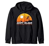 Amity Island Sand Fun Vintage Beach Surf Sunset Camiseta Sudadera con Capucha