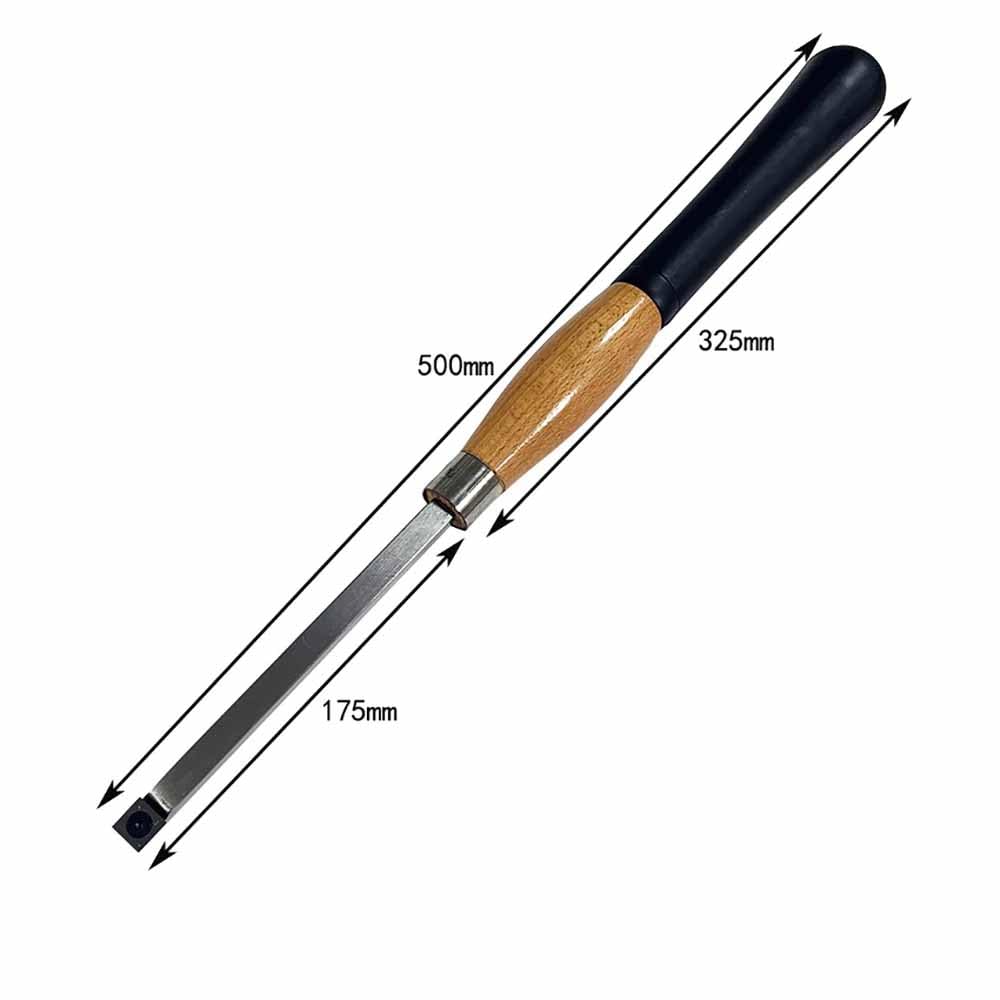 Outils de Tournage pour Le Travail Du Bois, Couteau à Découper Le Bois, Manchon en Caoutchouc Anti-Vibration, Manche en Hêtre étendu, Lame en Carbure 3 Pièces