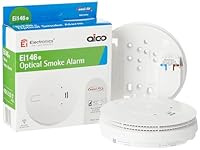 Aico Ei146e Optical Smoke Alarm AC mains power supply and 9V alkaline battery back-up.