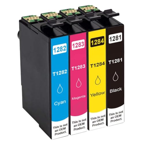 Cartouche d'encre T1281 à T1284 compatible pour imprimante Stylus S230 et SX420W - Pack de 4