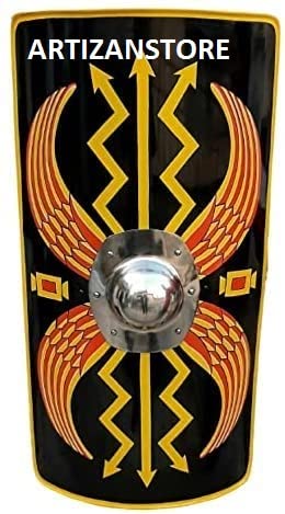 Artizanstore Armour Shield Fully Functional Medieval Roman Armour Shield Fully Functional 36" Medieval Roman Sputum Black #TOP2