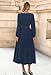 MEROKEETY Women's Fall Long Sleeve Maxi Dress 2025 Fashion Ruffle Tiered Boho Swiss Dots Wedding Guest Dresses, Navy, Medium