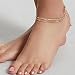 Produktbild jovono Beach Fußkettchen MULTILAYER Fuß Kette Knöchel Armbänder für Frauen und Mädchen (Gold)