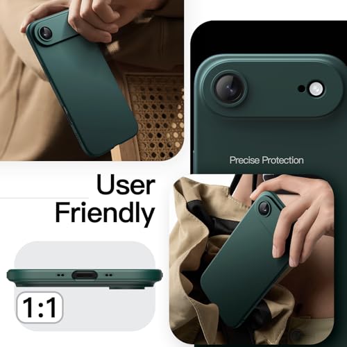 Image of JETech Slim Case for iPhone Air, Ultra-Thin Lightweight Minimalist Phone Cover with Camera Lens Protection, Matte Anti-Fingerprint Finish, 6.5-Inch Display (Midnight Green)