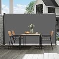 VEVOR Retractable Side Awning, UV 50 71''x118'' Full Aluminum Rust-Proof Outdoor Privacy Screen, 280 g Thicken Folding Room Divider Fence & Wind Screen for Backyard, Balcony, Roof Terraces, Grey