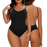 Adicloz Body Reductor Mujer con Diseño de Espalda Descubierta, Body Moldeador Reductor Mujer con Diseño de Sujetador sin Compresión, Bodysuit Shapewear con el Botón de Presión en la Parte Inferior